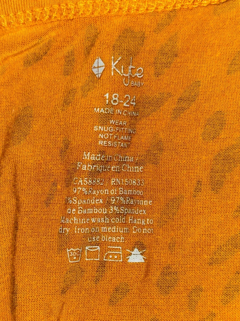 Kyte Baby Zippered Footie in Marigold Cheetah / 18-24 months